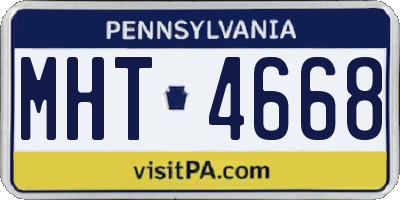 PA license plate MHT4668