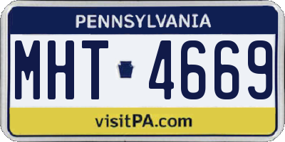 PA license plate MHT4669