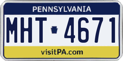 PA license plate MHT4671