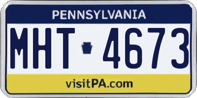 PA license plate MHT4673