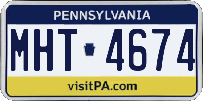 PA license plate MHT4674