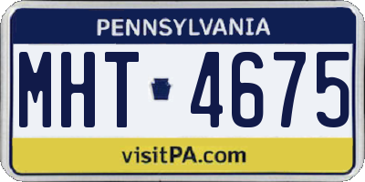 PA license plate MHT4675