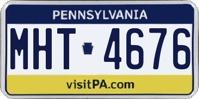 PA license plate MHT4676