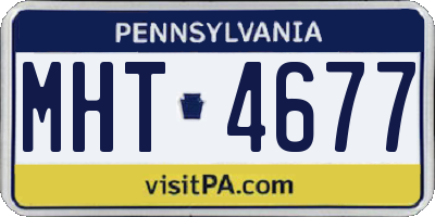 PA license plate MHT4677