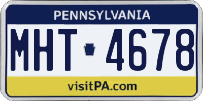 PA license plate MHT4678