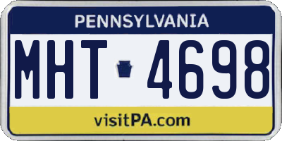 PA license plate MHT4698
