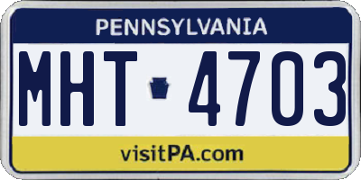 PA license plate MHT4703
