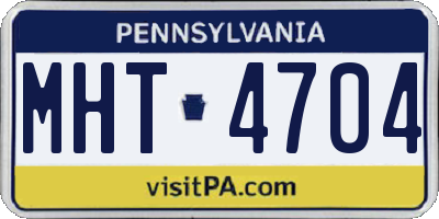 PA license plate MHT4704