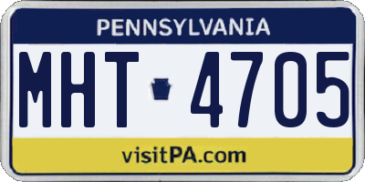 PA license plate MHT4705