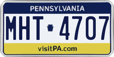 PA license plate MHT4707