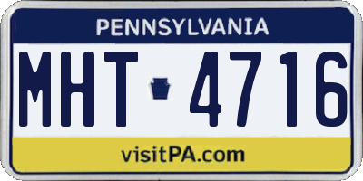 PA license plate MHT4716