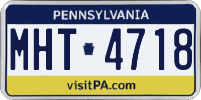 PA license plate MHT4718