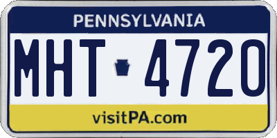 PA license plate MHT4720