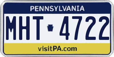 PA license plate MHT4722