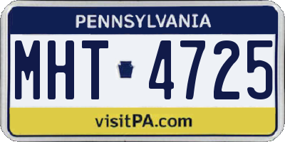 PA license plate MHT4725