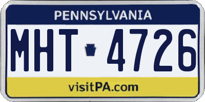 PA license plate MHT4726
