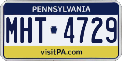 PA license plate MHT4729