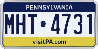 PA license plate MHT4731