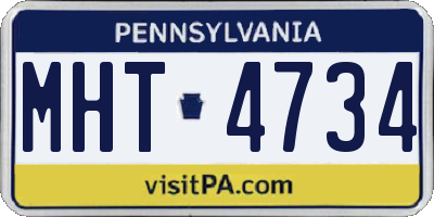 PA license plate MHT4734