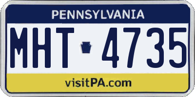 PA license plate MHT4735