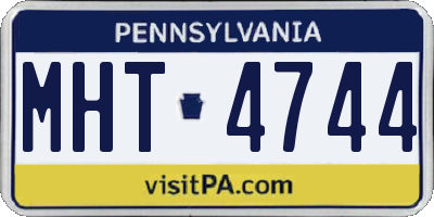 PA license plate MHT4744