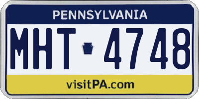 PA license plate MHT4748