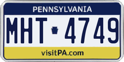 PA license plate MHT4749