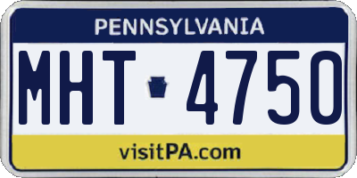 PA license plate MHT4750