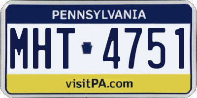 PA license plate MHT4751