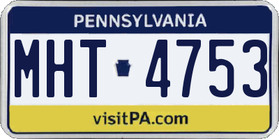 PA license plate MHT4753