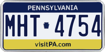 PA license plate MHT4754