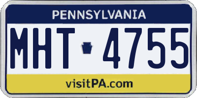 PA license plate MHT4755