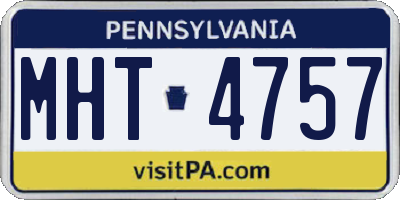PA license plate MHT4757