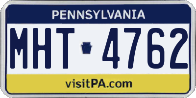 PA license plate MHT4762