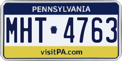 PA license plate MHT4763