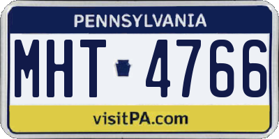 PA license plate MHT4766