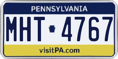 PA license plate MHT4767