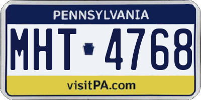 PA license plate MHT4768