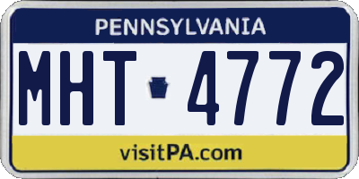 PA license plate MHT4772