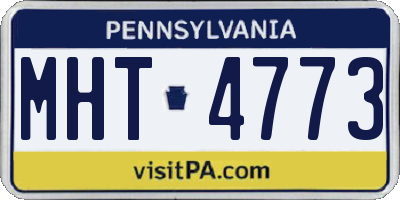 PA license plate MHT4773