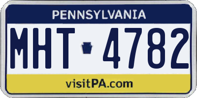PA license plate MHT4782