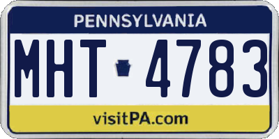 PA license plate MHT4783
