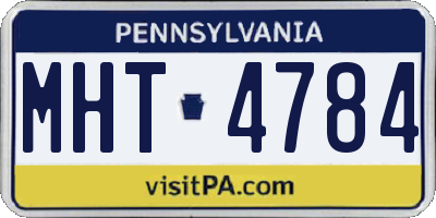 PA license plate MHT4784