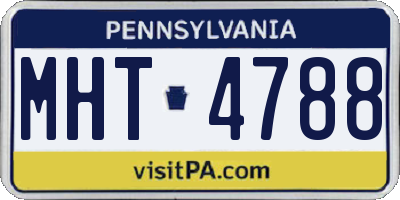PA license plate MHT4788