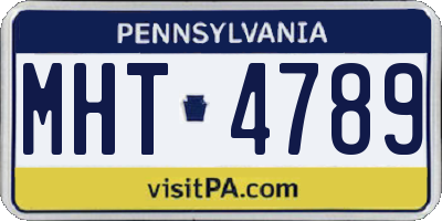 PA license plate MHT4789