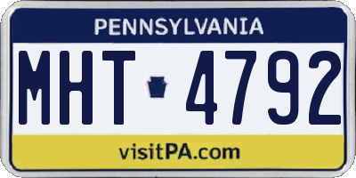 PA license plate MHT4792
