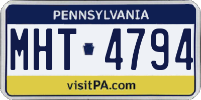 PA license plate MHT4794