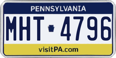 PA license plate MHT4796