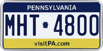 PA license plate MHT4800