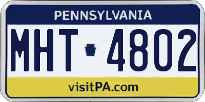 PA license plate MHT4802